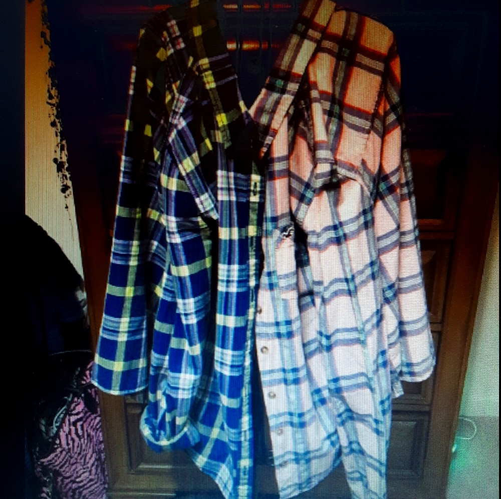 Two Plaid Hollister Shirts